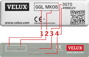 VELUX identificatieplaatje
